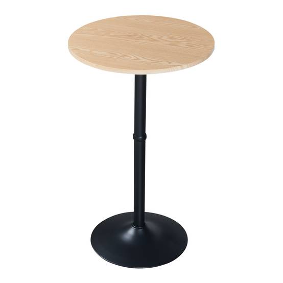 Table haute ronde 100 x 60 cm acier MDF noir - Image 3