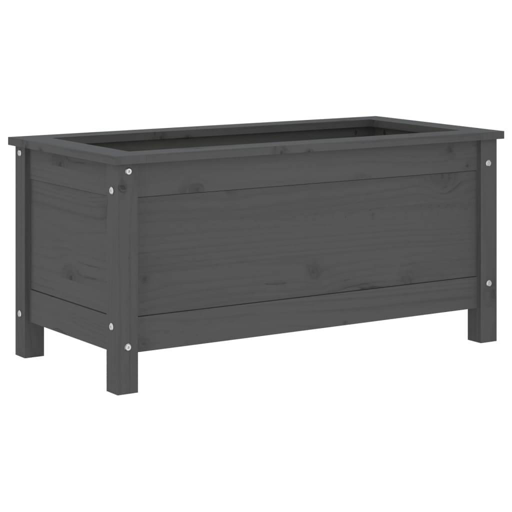 Maison Chic - Jardinière - Pot De Fleurs - Bac à Fleurs gris 82,5x40x39 cm bois massif de pin - Image 1