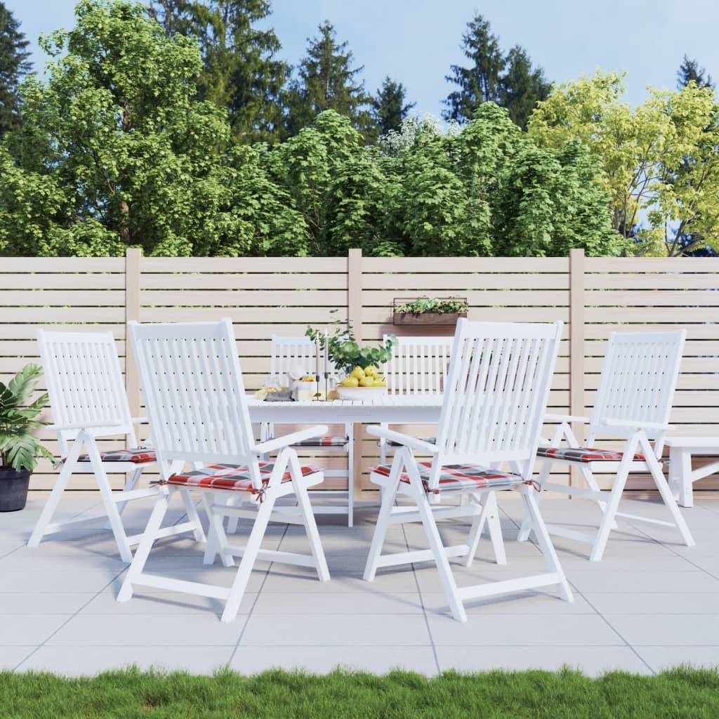 Lot de 6 Coussins de chaise de jardin carreaux rouges 40x40x3cm P142 - Image 2