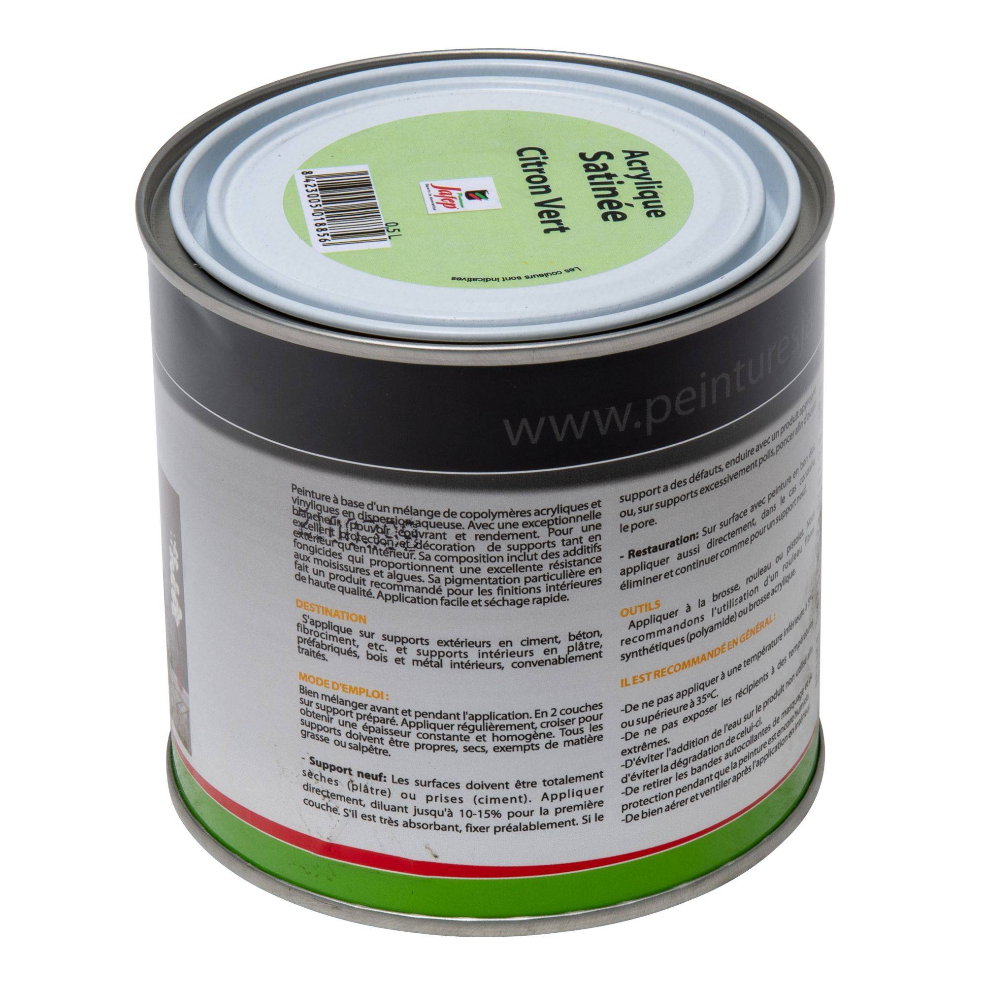 Peinture acrylique satinée citron vert 0,5l Jafep 0,5 L - 0,5 L - Image 3