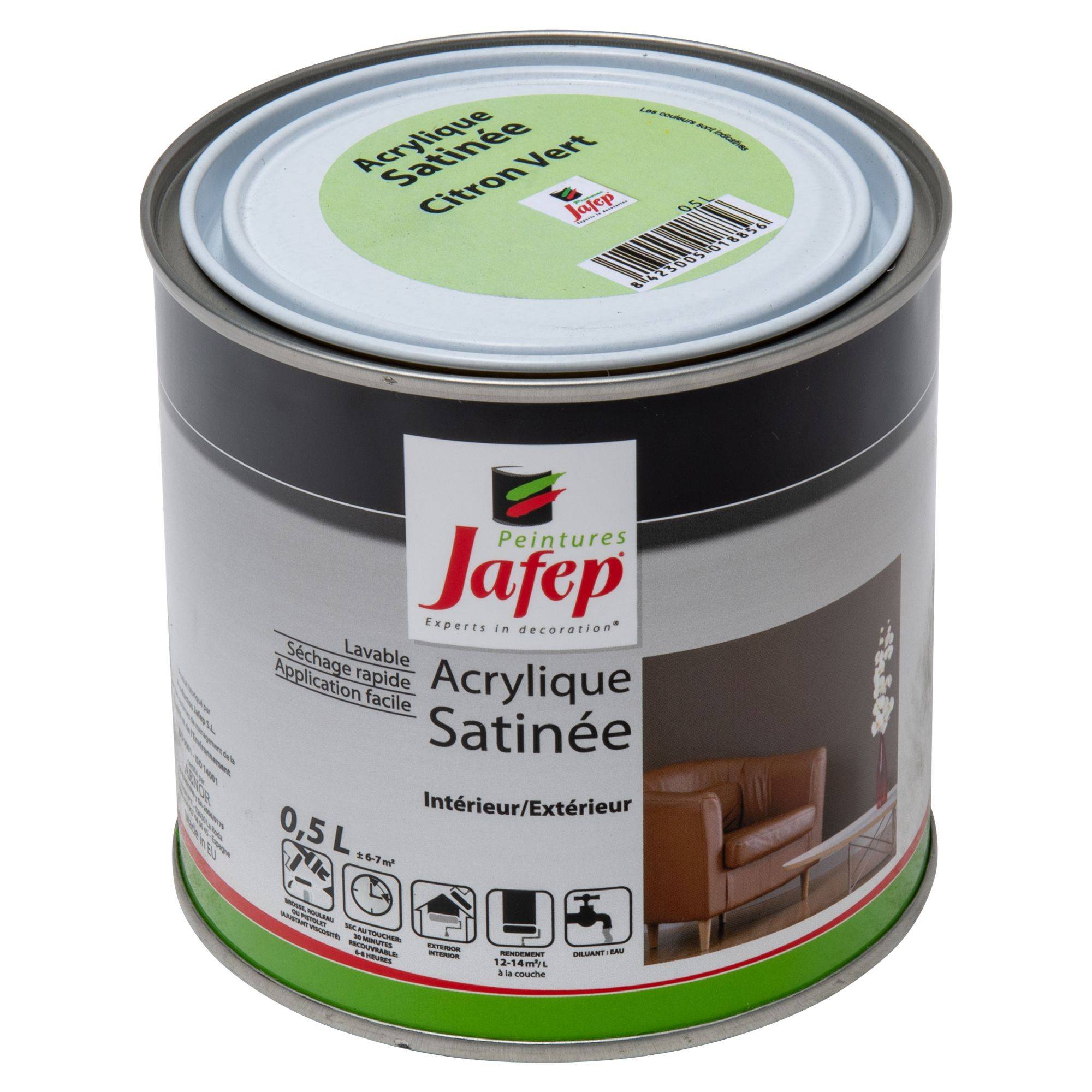 Peinture acrylique satinée citron vert 0,5l Jafep 0,5 L - 0,5 L - Image 2