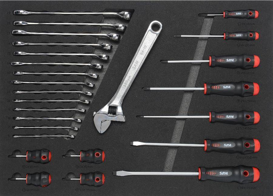 Servante 6 tiroirs + 200 outils de maintenance indus. SAM OUTILLAGE modules abs - 416-200SV - Image 3