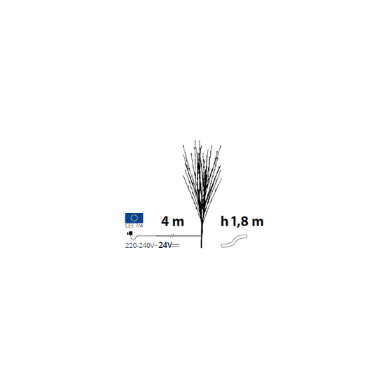 Branche lumineuse 180CM 288 LED blanc chaud tronc blanc - Image 2