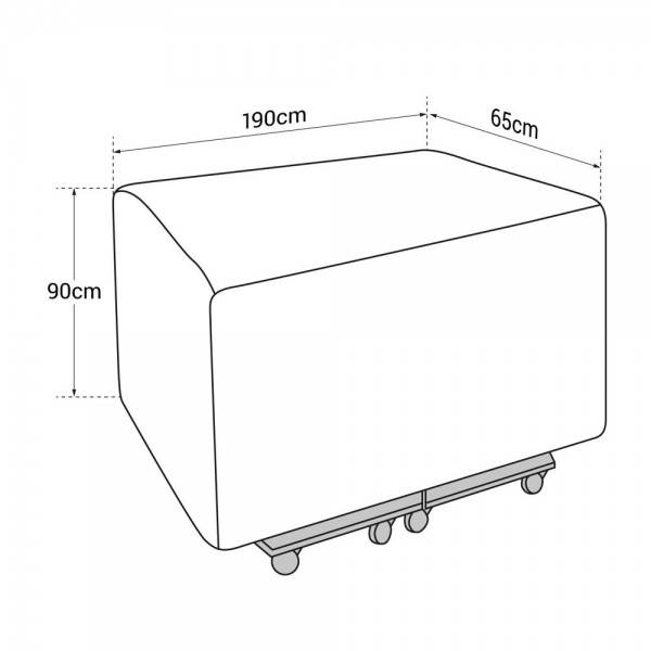 Housse pour barbecue et cuisine d'extérieur - L 190 x l 65 x H 90 cm - Rectangulaire - Image 4