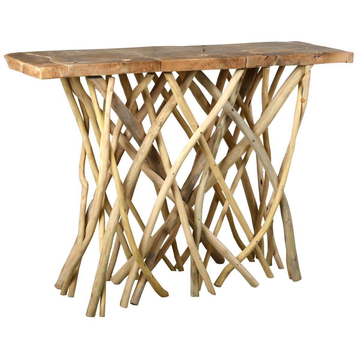 Aubry Gaspard - Console teck pied branchage Puzzle - Arthur - Image 1