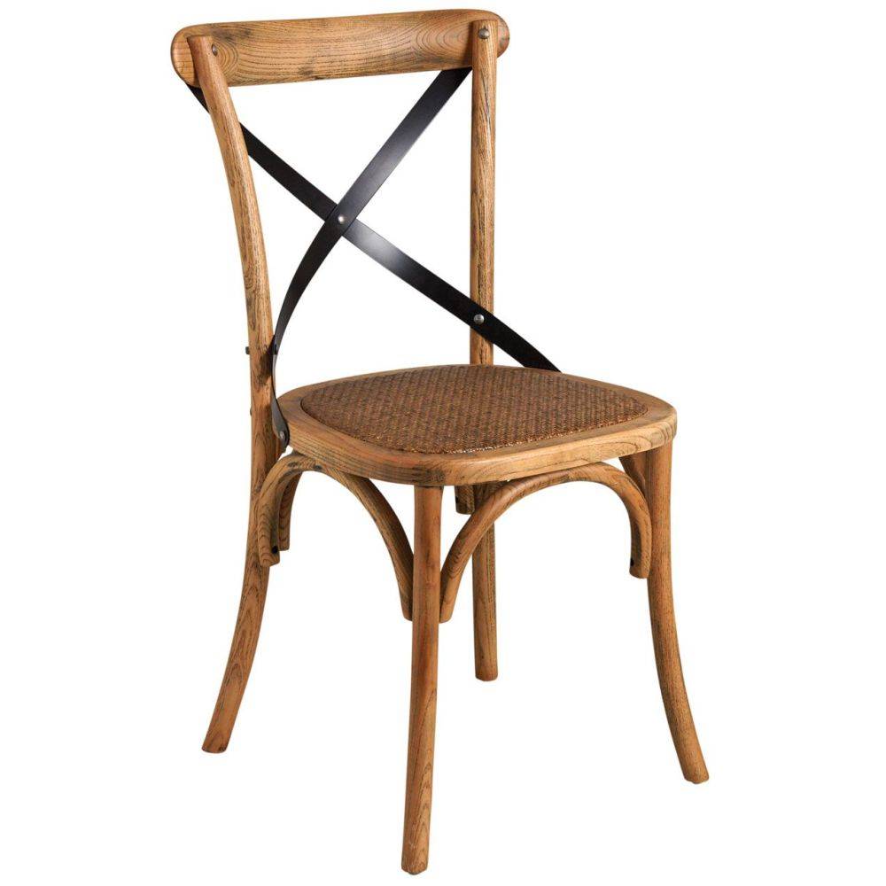 Aubry Gaspard - Chaise bistrot en hêtre vieilli Lot de 6 - Image 4