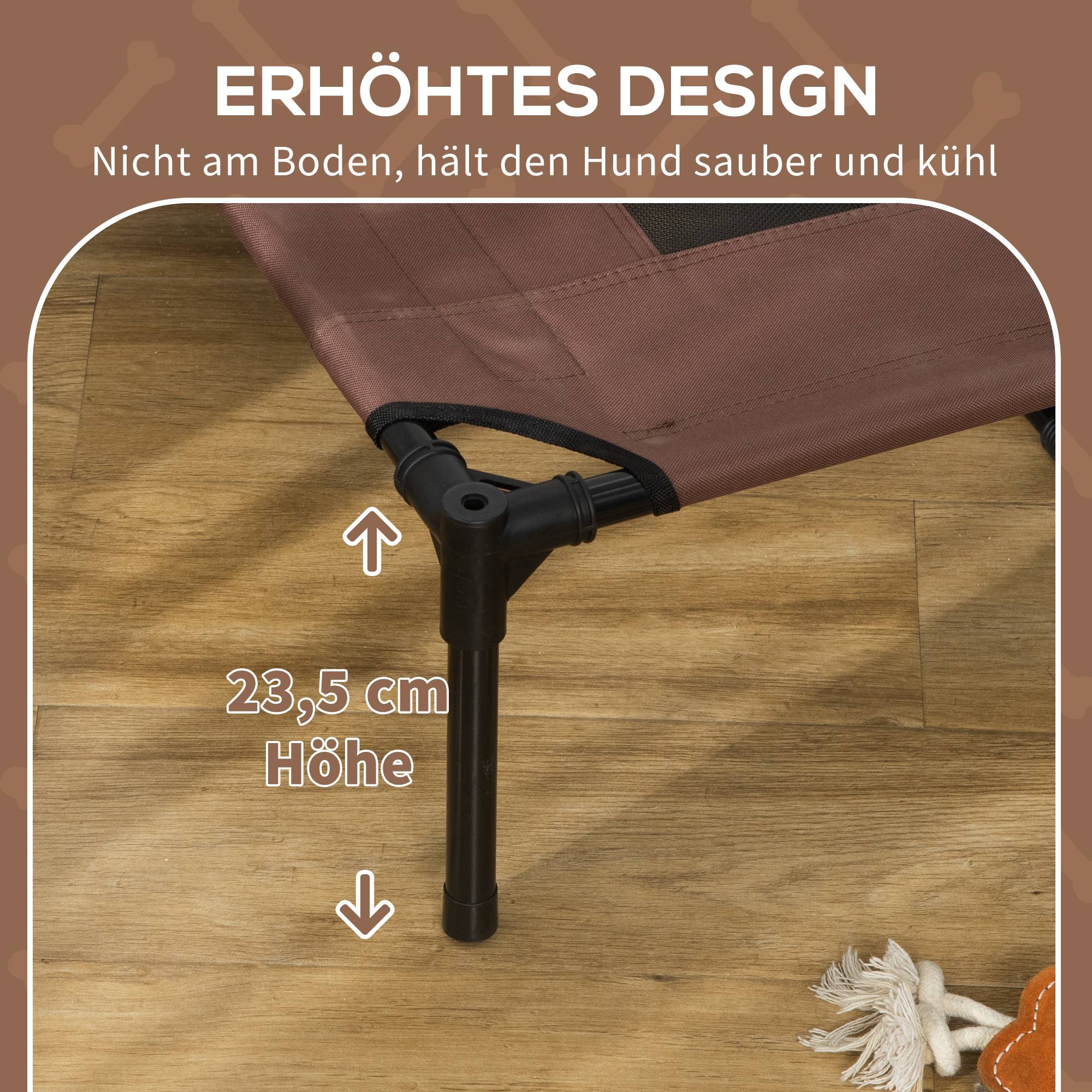 Lit pour chien avec toit acier et tissu marron 122 x 92 x 108 cm - PANGIVO - Image 9