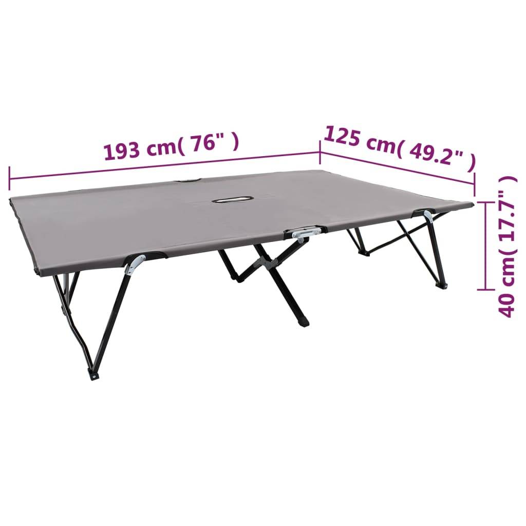 Helloshop26 - Transat chaise longue bain de soleil lit de jardin terrasse meuble d'extérieur pliable 2 places gris acier - Image 6