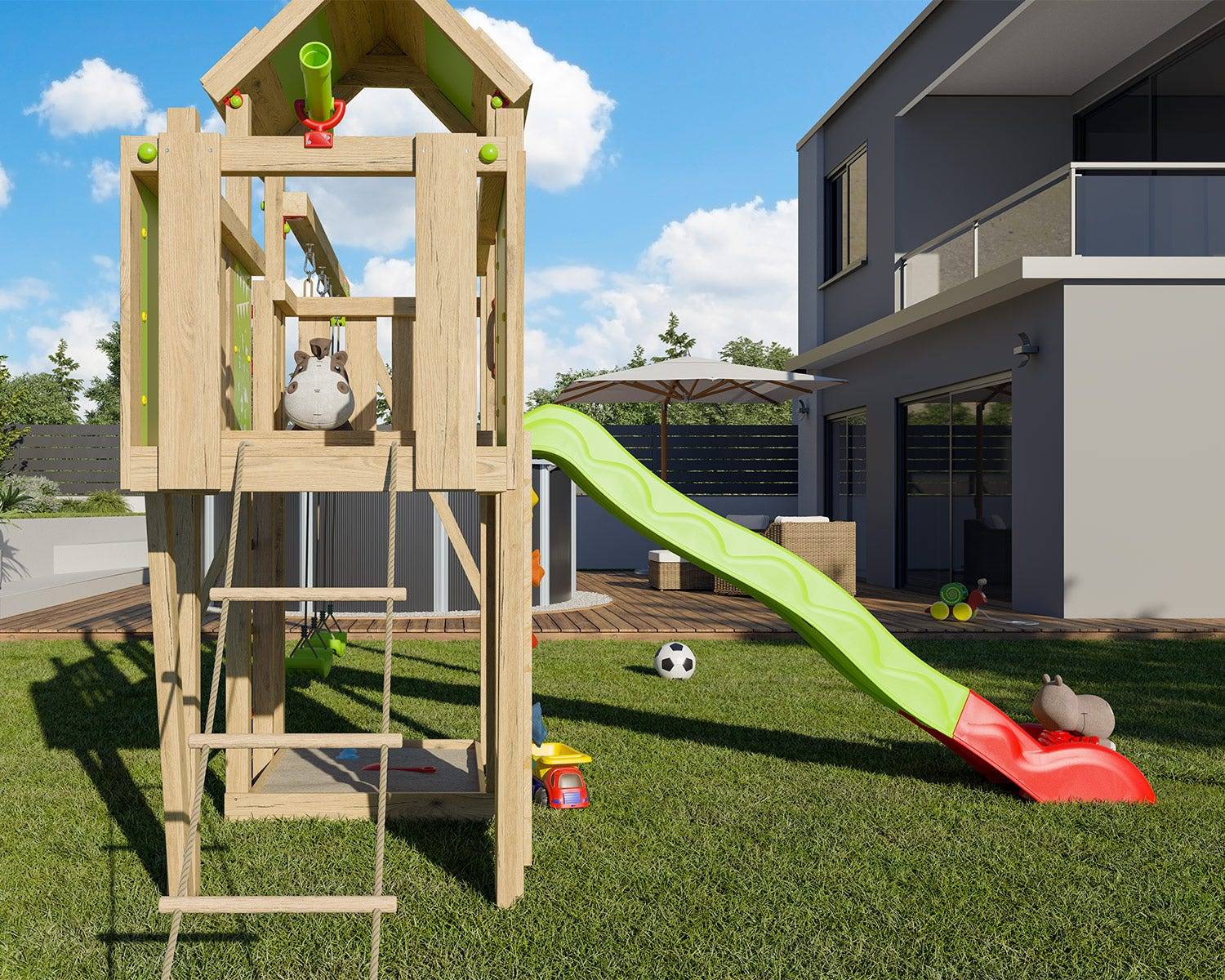 Aire de jeux bois 2,20 m STARRY XPRESSION - 10 enfants - Image 7