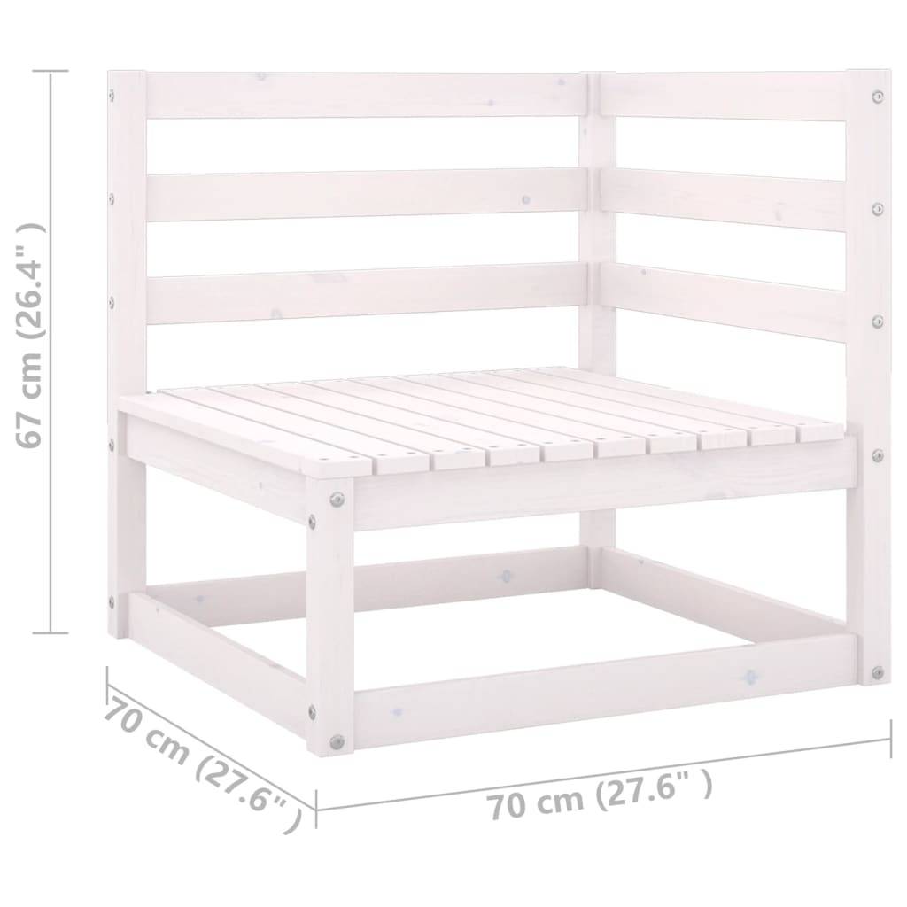 Helloshop26 - Salon de jardin meuble d'extérieur ensemble de mobilier 10 pièces avec coussins blanc bois de pin massif - Image 6