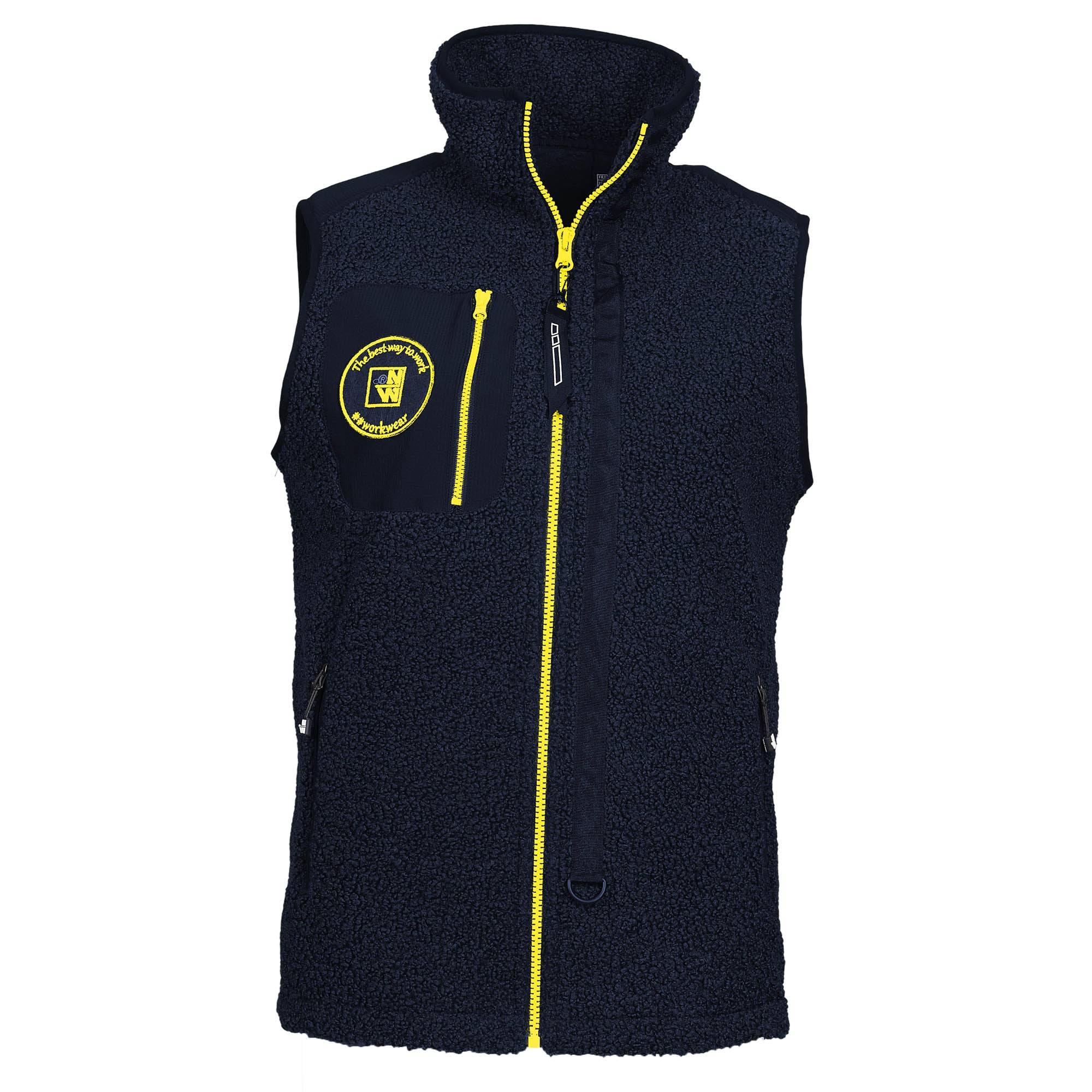 Nineworths - MAYA - POLAIRE SANS MANCHES DE TRAVAIL - 1129 | Marine / Jaune fluo - Image 5