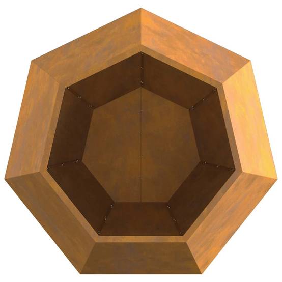 Jardinière rectangulaire design rustique pratique 100 x 100 x 80 cm en acier rouillé - Image 4