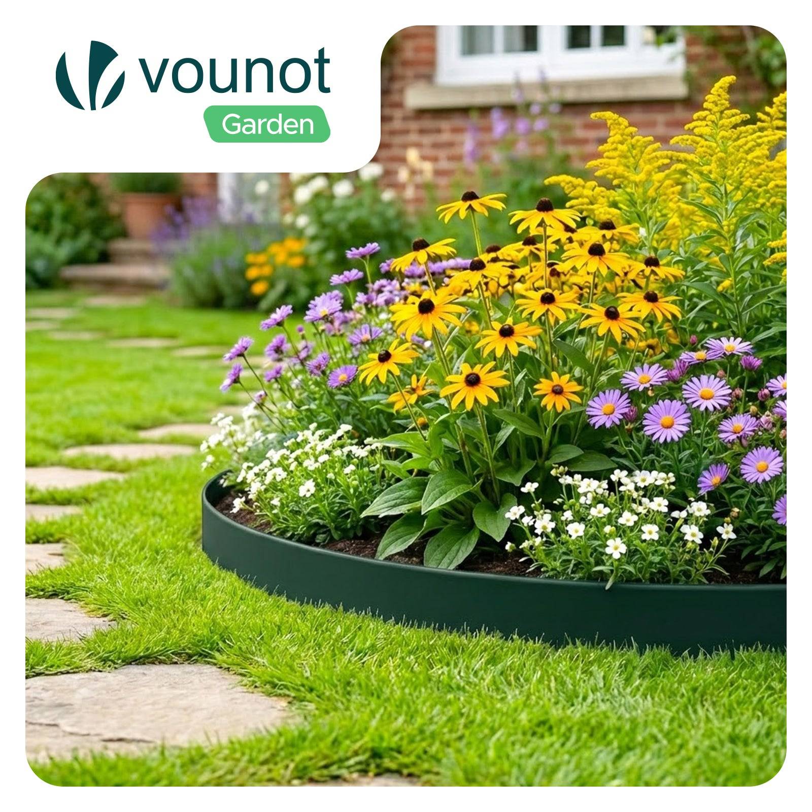 Vounot - Bordure de jardin flexible plastique 20m avec 60 piquets vert - hauteur 5cm - epaisseur 4mm - Image 2