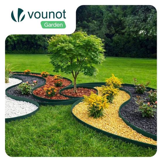 Vounot - Bordure de jardin flexible plastique 20m avec 60 piquets vert - hauteur 5cm - epaisseur 4mm - Image 7