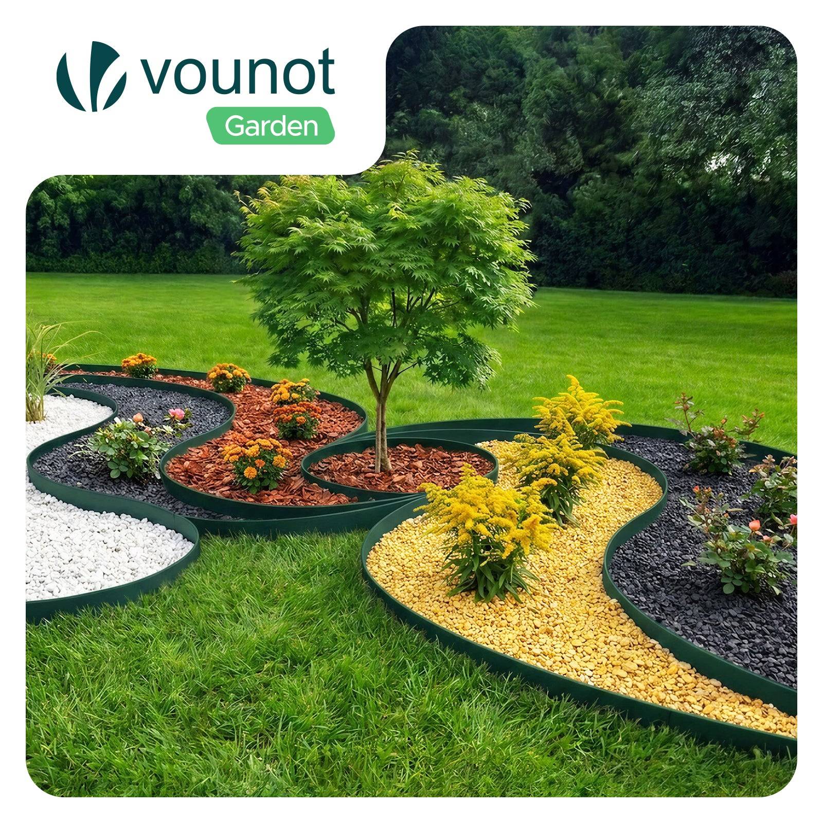 Vounot - Bordure de jardin flexible plastique 20m avec 60 piquets vert - hauteur 5cm - epaisseur 4mm - Image 7