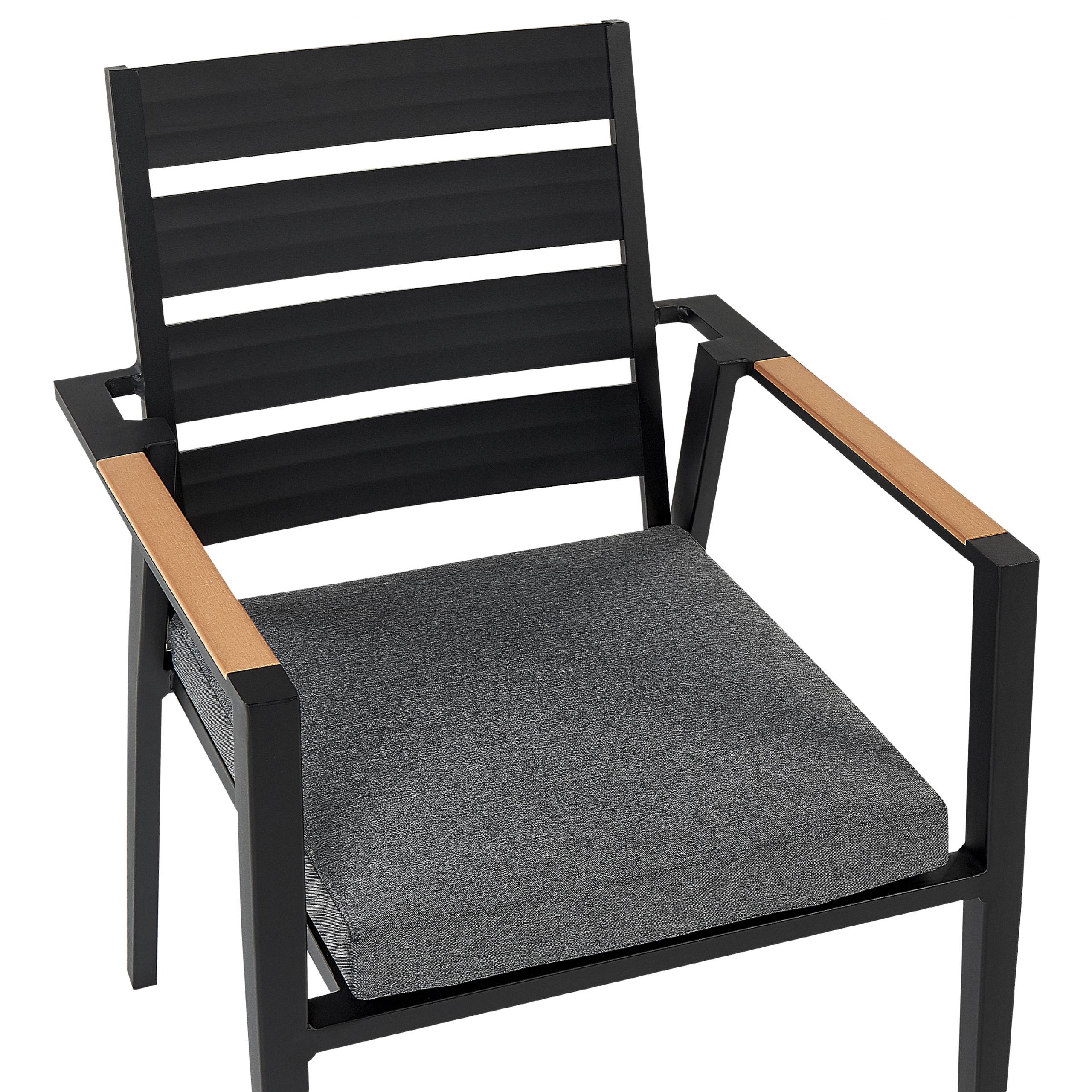 Beliani - Chaise de jardin Aluminium Noir TAVIANO - Beliani - Image 8