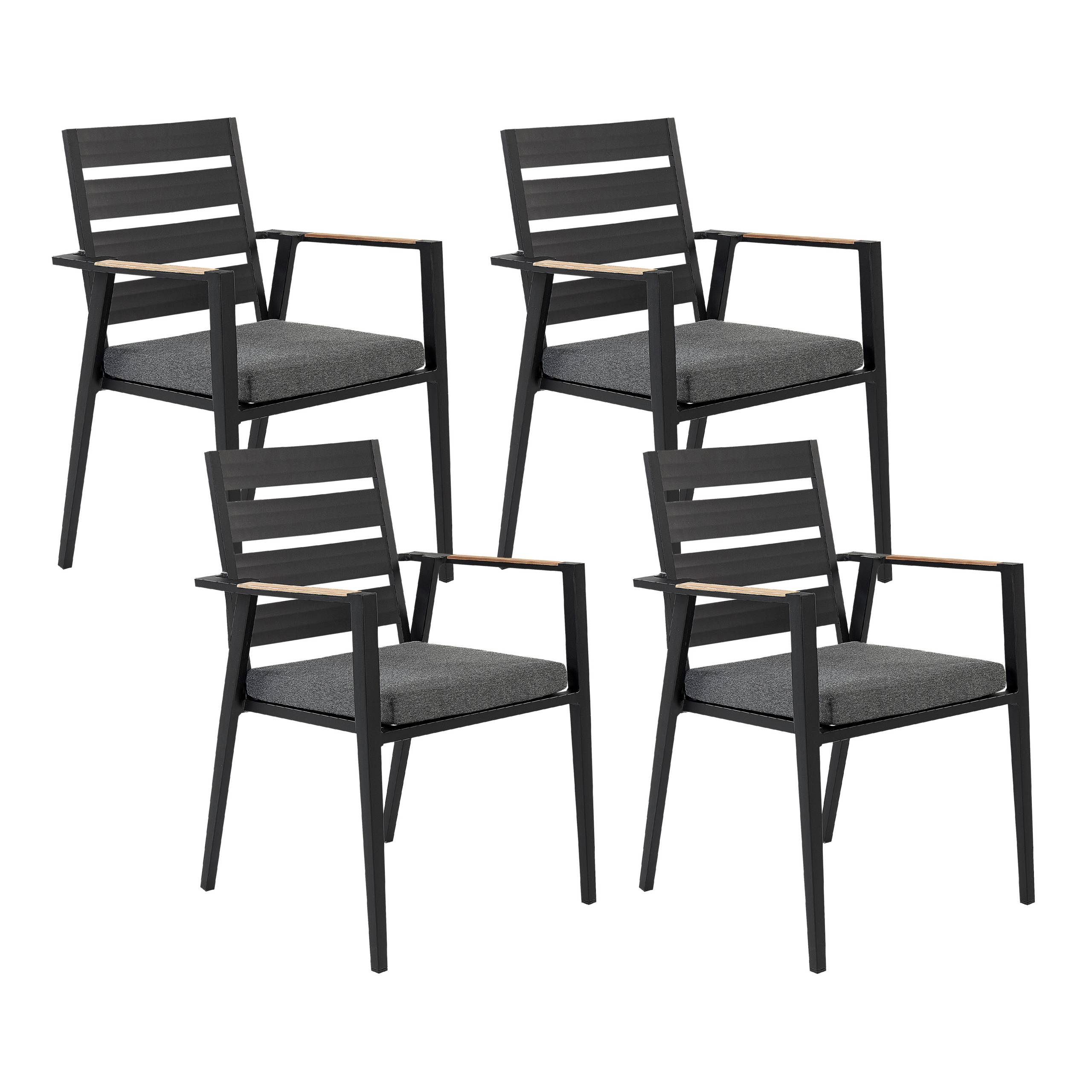 Beliani - Chaise de jardin Aluminium Noir TAVIANO - Beliani - Image 2