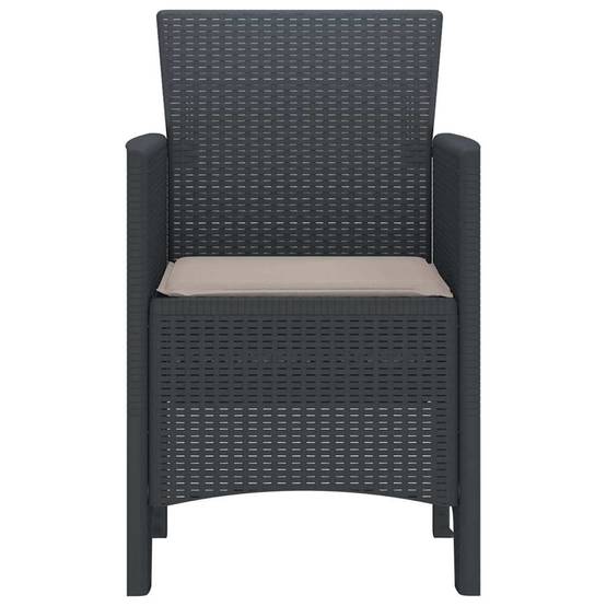 Maison Chic - Lot De 2 Chaises De Jardin - Fauteuils De Jardin Anthracite 53 x 49 x 85 cm PP - Image 6