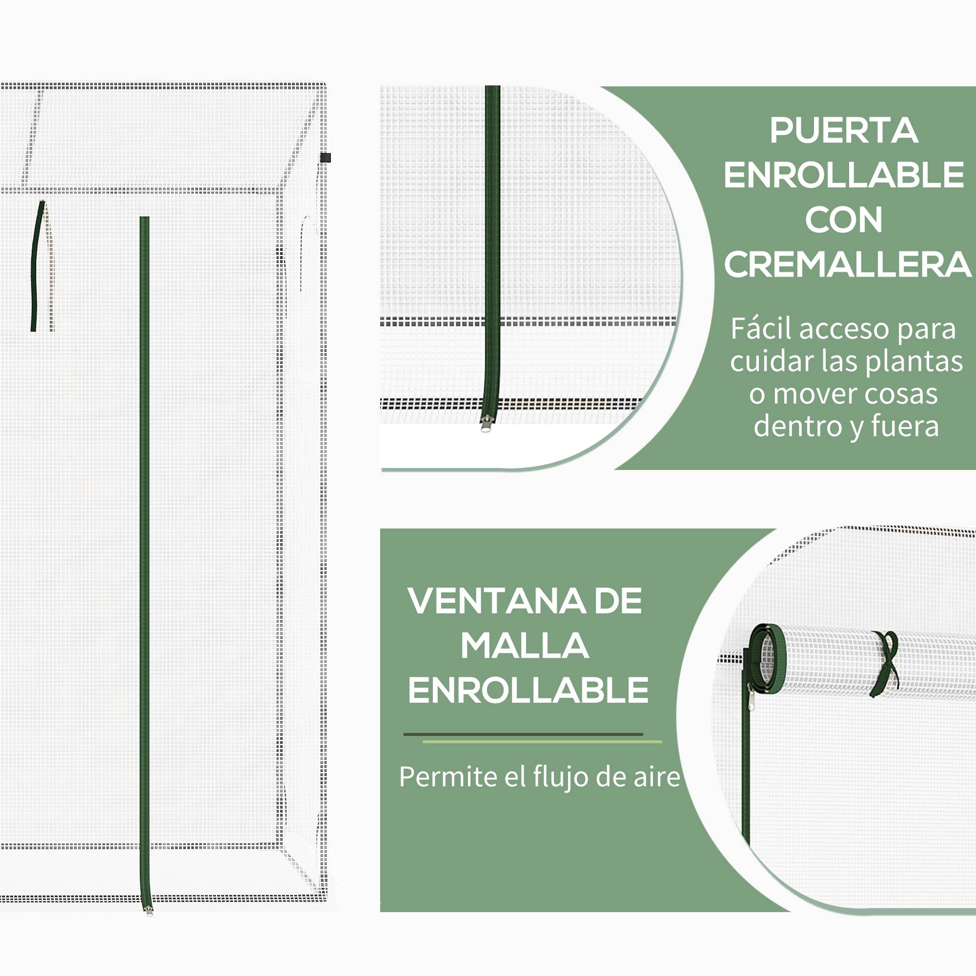 Serre de Jardin Acier pour Tomates et Fleurs avec Porte Enroulable 200x76x168 cm Blanc - ComfortXL Outdoor Living - Image 7