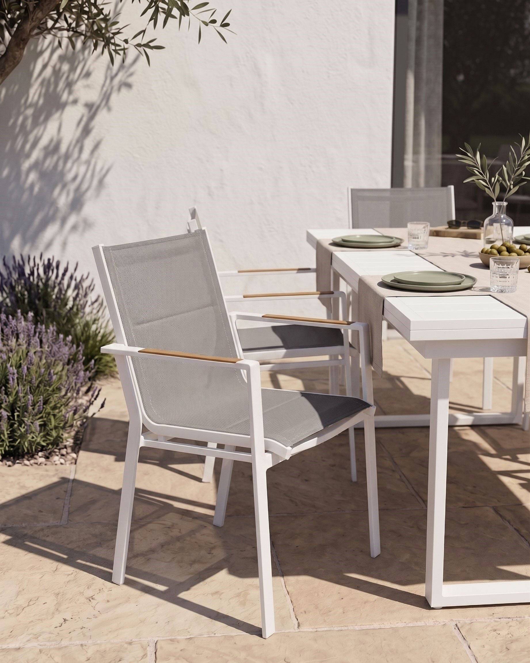 Beliani - Chaise de jardin Aluminium Gris BUSSETO - Beliani - Image 1