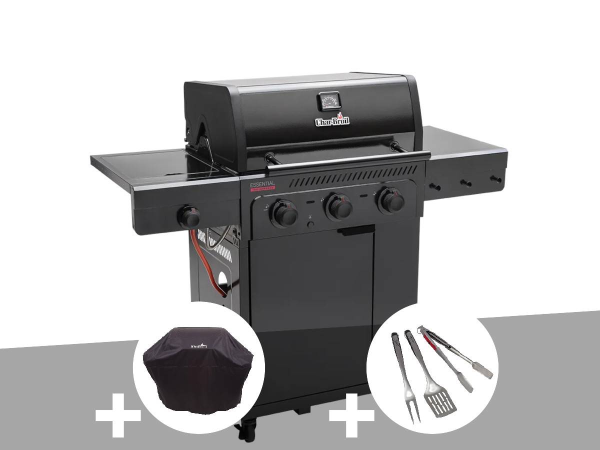 Char-broil - Barbecue à gaz Essential 3G - 3 brûleurs + Housse de protection + Kit 3 ustensiles - Char-Broil - Image 1