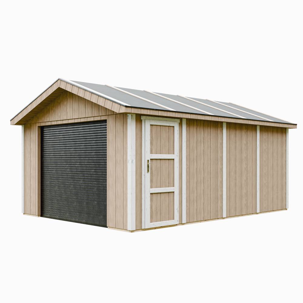 Timbela - Garage Qualité Premium 17 m² / L378xl530 cm - garage pour auto, moto, vélos, machines de jardinage - Timbela M991B-TERRA BROWN - Image 3