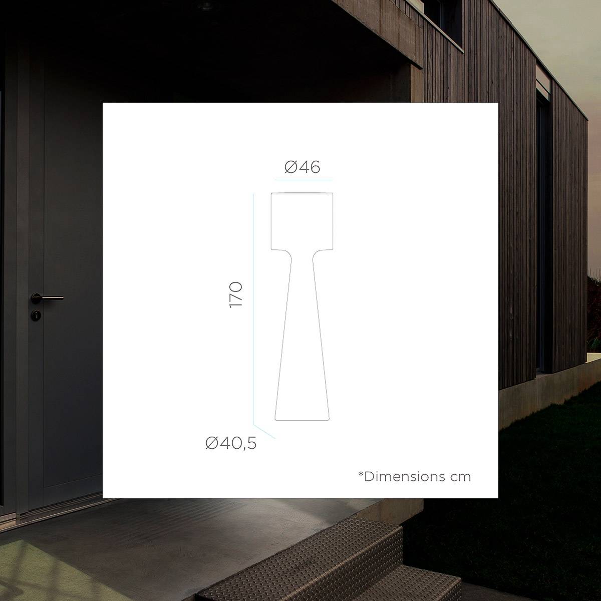 Lampadaire 170 cm de haut avec câble pour l'intérieur et l'extérieur. Lumière LED blanc chaud. GRACE - Image 4