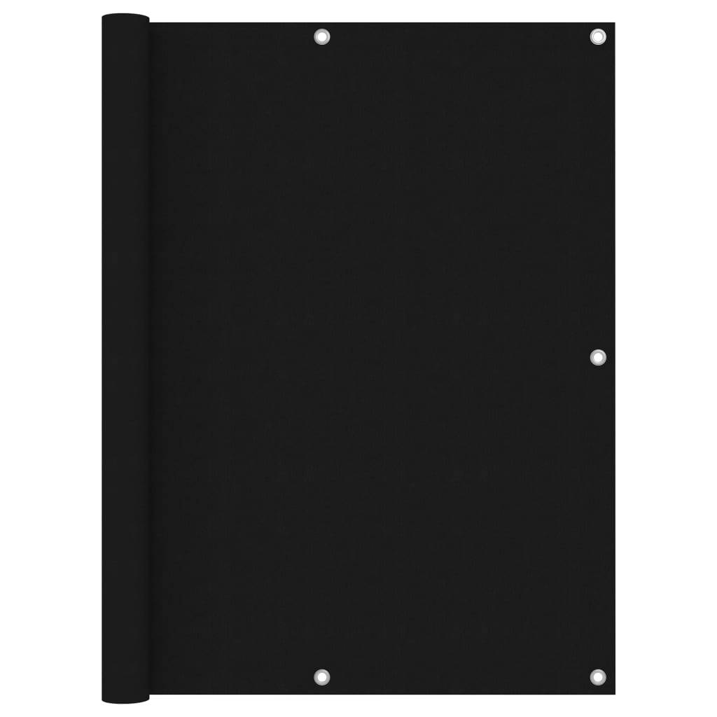 Helloshop26 - Écran de balcon brise pare vue protection confidentialité 120 x 600 cm tissu oxford noir - Image 1