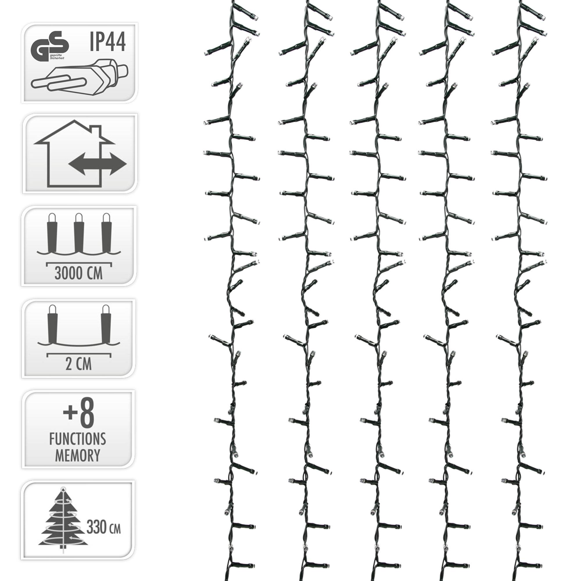 Ecd-Germany - Guirlande lumineuse pour arbre Noël 1500 LED blanc froid 30m intérieur/extérieur - Image 5