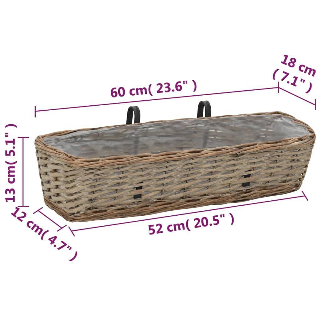 Prolenta Premium - Jardinière osier marron  60 x 18 x13 cm  - Prolenta premium p325.8 - Image 6