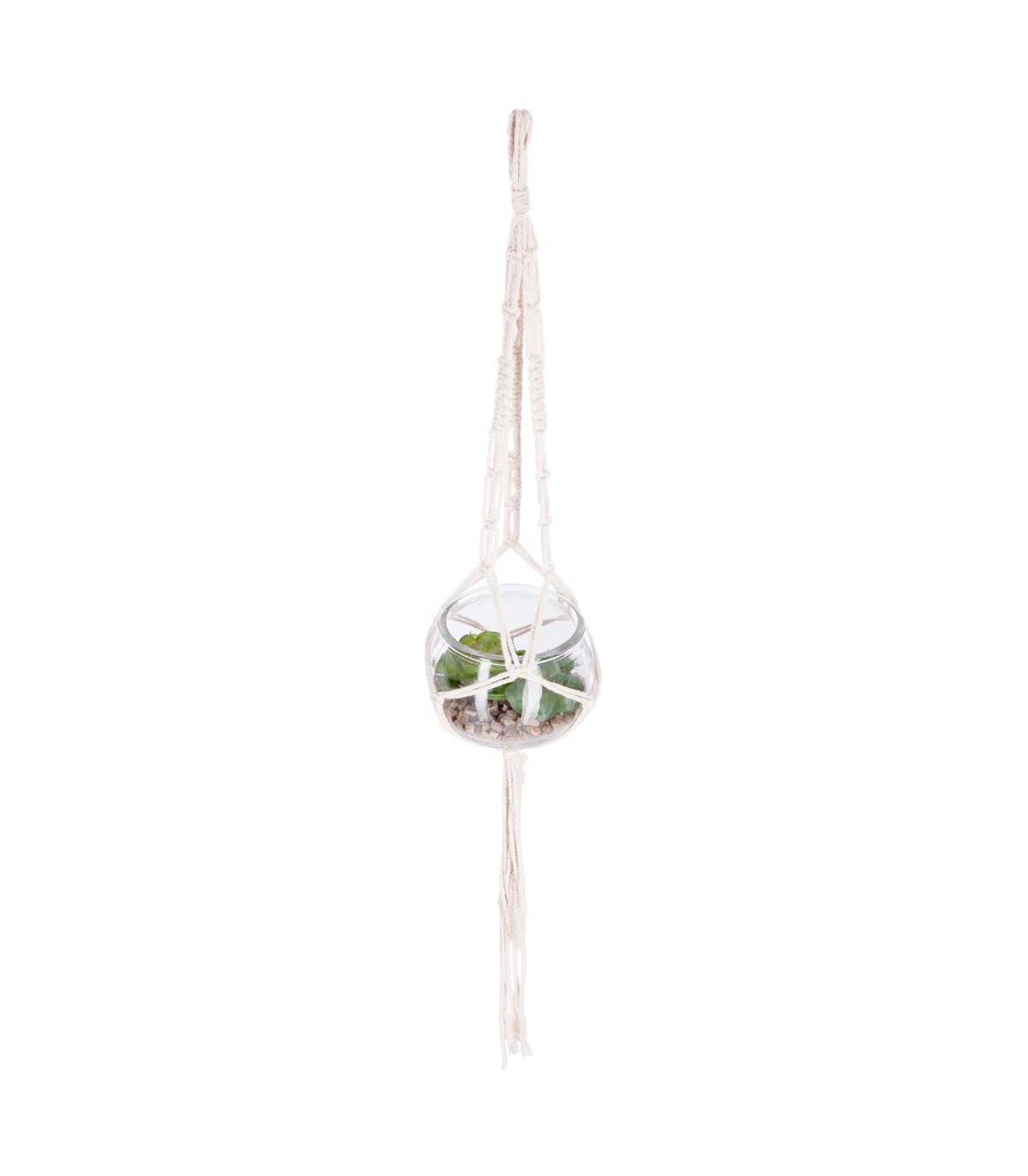 Atmosphera - Plante artificielle à suspendre vase en verre D 10 cm - Image 1