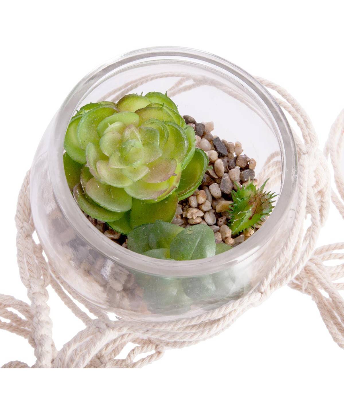 Atmosphera - Plante artificielle à suspendre vase en verre D 10 cm - Image 3