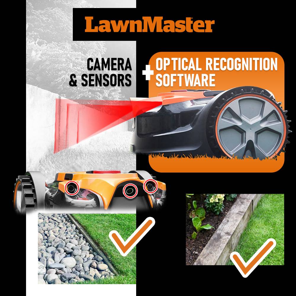 Lawnmaster - Robot tondeuse autonome 24V sans fil périmétrique - Le robot le plus simple du marché + Coupe bordures 24v et 2 batteries. - Image 3