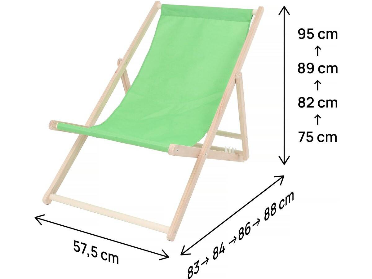 Habitat Et Jardin - Lot De 2 Transats En Bois "chilienne" - 107 X 56.5 X 81 Cm - Vert -habitat Et Jardin - Image 4