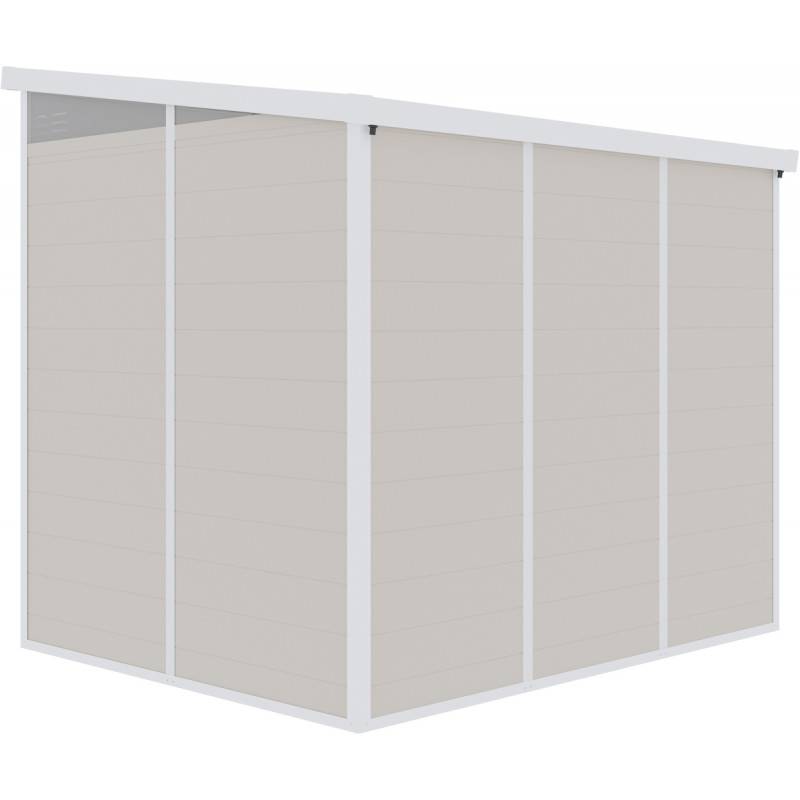 Abri de jardin résine 4,10m² beige toit monopente avec plancher Jôbu - Image 5