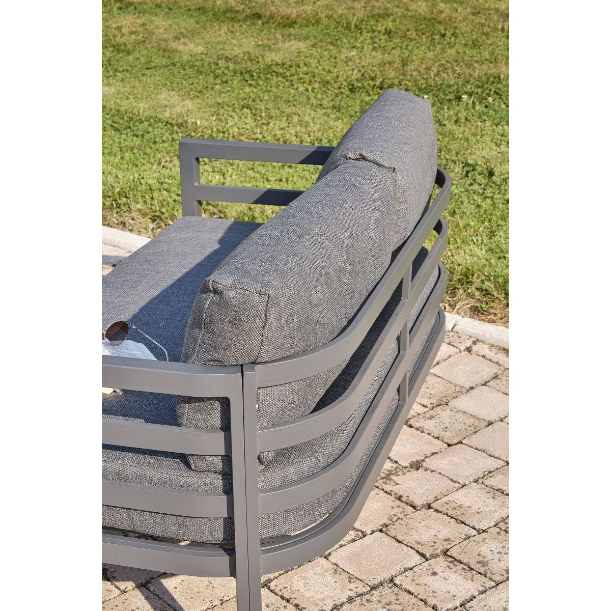 Dcb Garden - Salon de Jardin 4 Places "Lisbonne" 132cm Gris Anthracite - Image 4