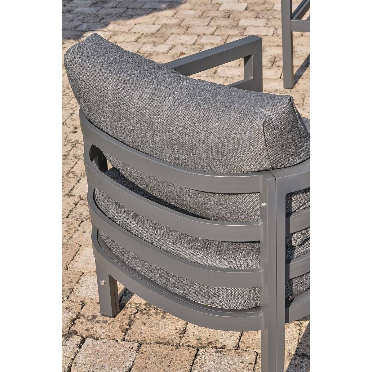 Dcb Garden - Salon de Jardin 4 Places "Lisbonne" 132cm Gris Anthracite - Image 2