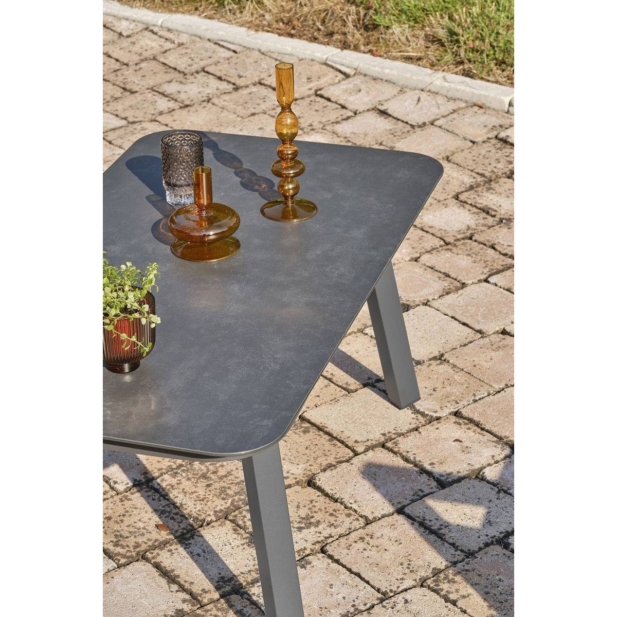 Dcb Garden - Salon de Jardin 4 Places "Lisbonne" 132cm Gris Anthracite - Image 3