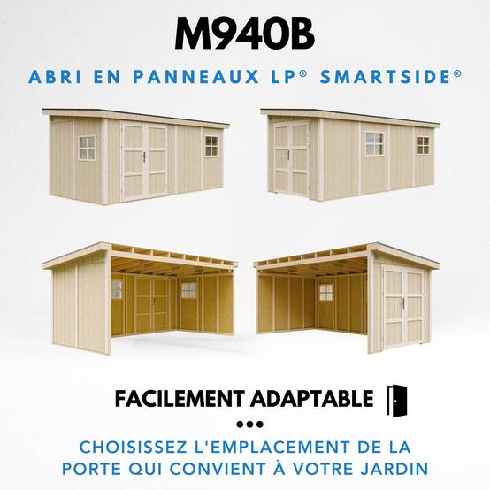 Timbela - Abri de Jardin Qualité Premium 11,47 m² / H231x248x530 cm sans plancher e paroi latérale - Timbela M940B-TERRA BROWN - Image 10