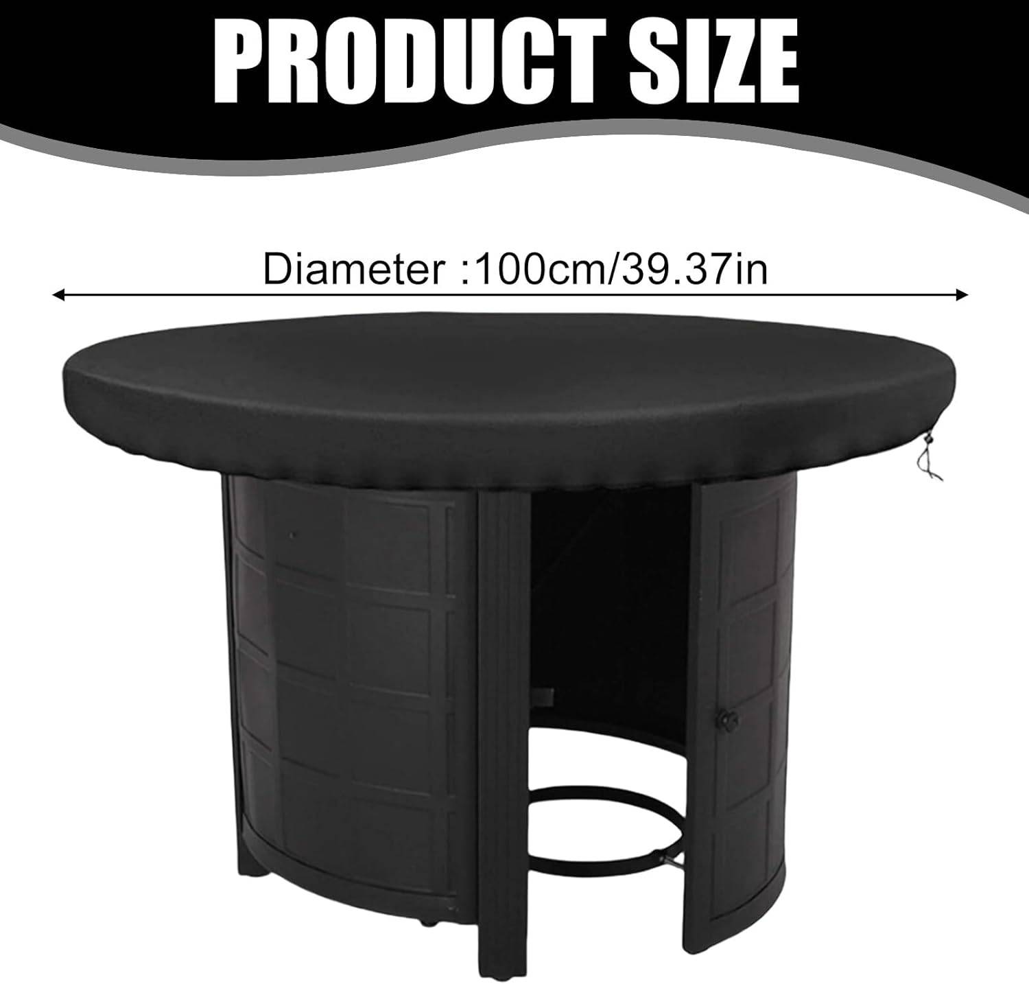 IntiMeg - 100cm Housse de Protection pour Plaque de Feu, Housse de Protection Ronde pour Plaque de feu, pour Table D'appoint Extérieure Ronde, Plaque de Feu - Image 2