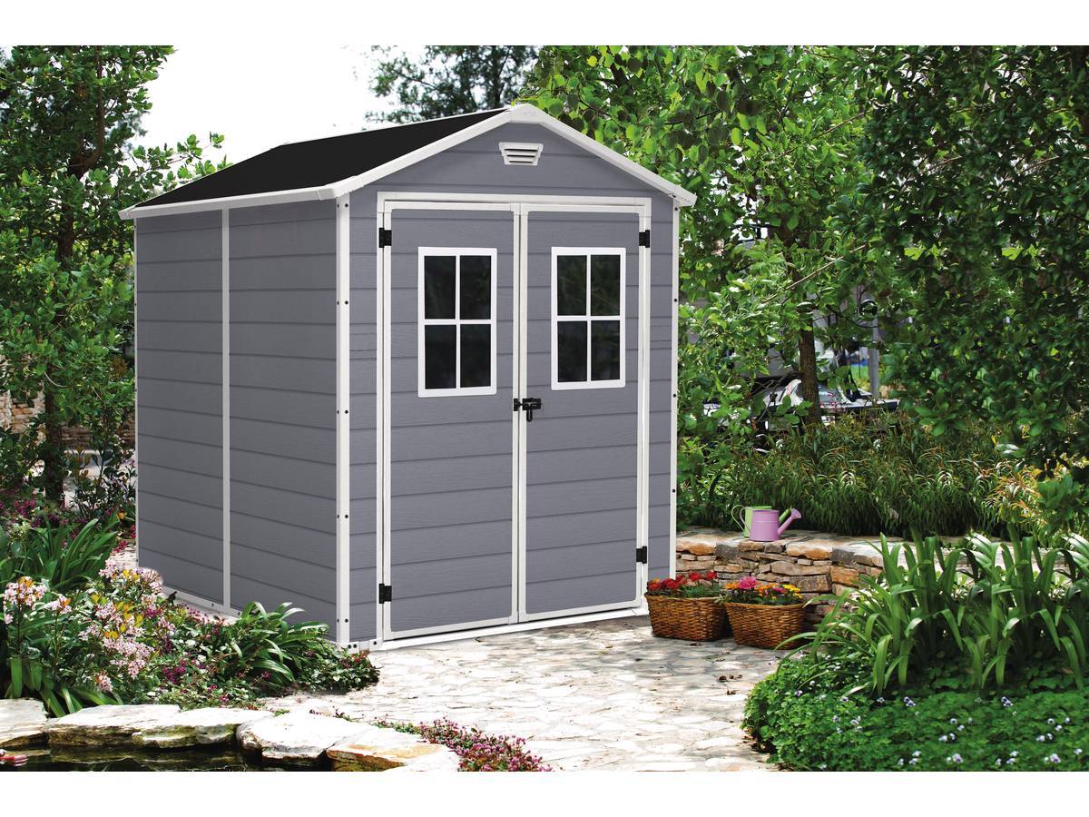 Abri Jardin Résine "premium 86 Dd" - 4,40m² - 186 X 237 X 227 Cm- Gris/blanc -habitat Et Jardin - Image 2