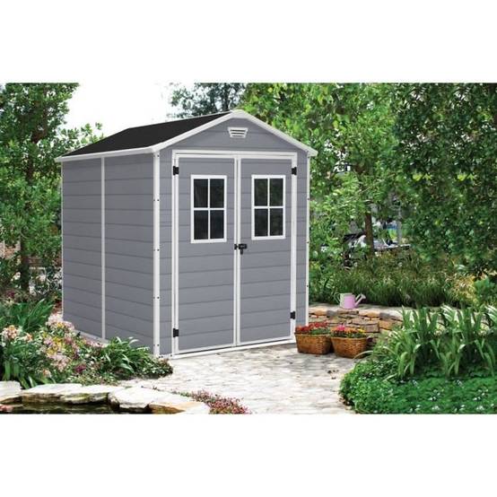 Abri Jardin Résine "premium 86 Dd" - 4,40m² - 186 X 237 X 227 Cm- Gris/blanc -habitat Et Jardin - Image 5