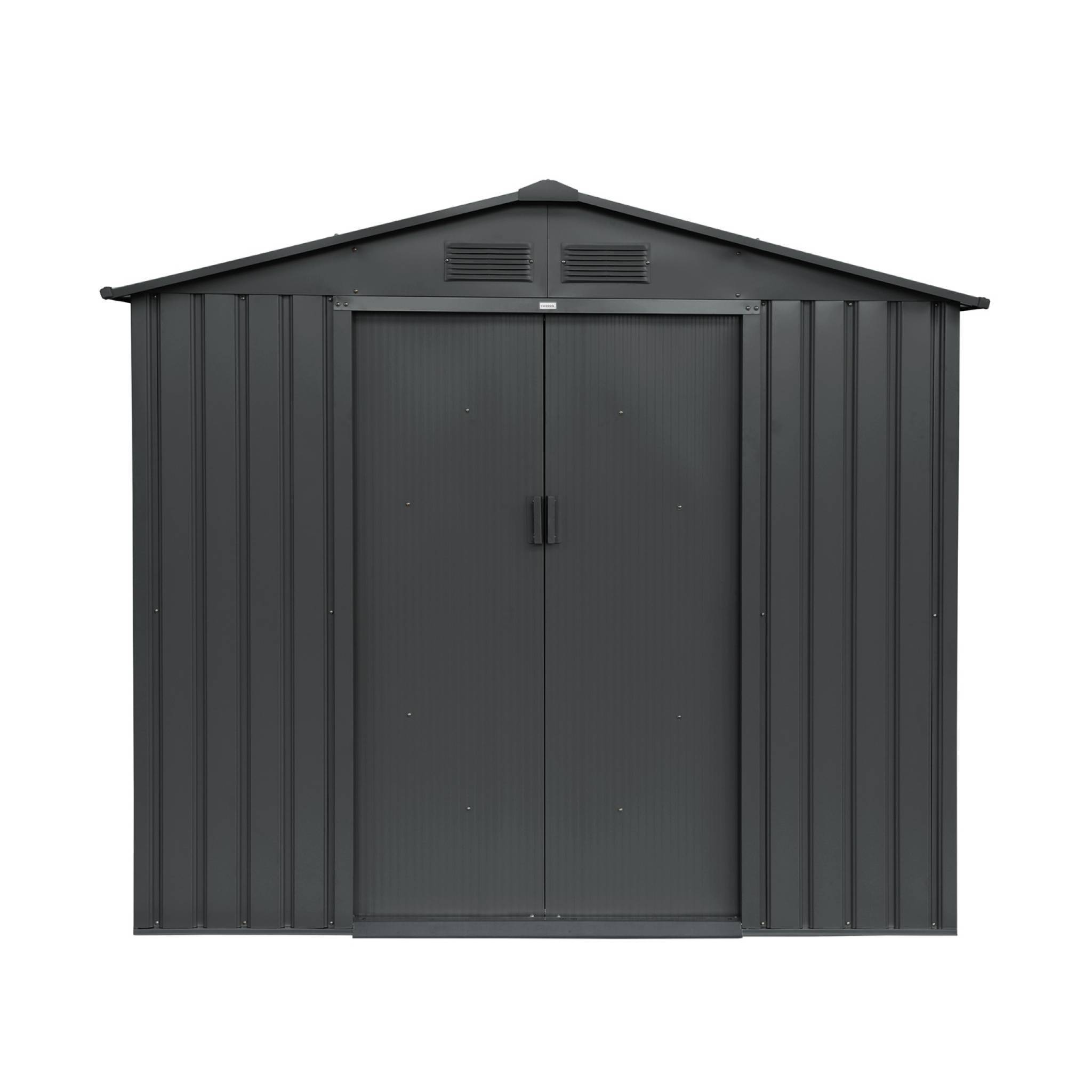 sweeek - Abri de jardin en métal - Houtland. 2.71 m² anthracite - Cabane à outils avec double portes coulissantes. kit de fixation sol inclus. L 213 x | sweeek - Image 6