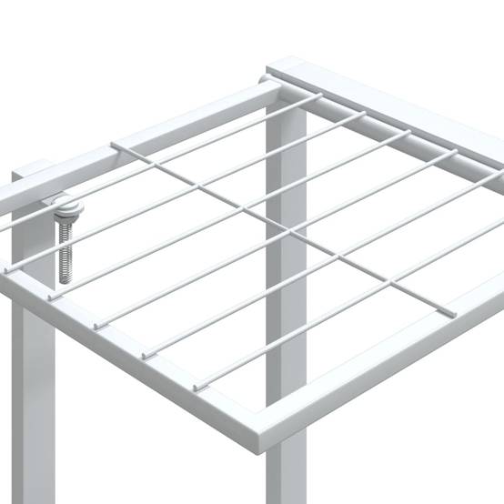 Porte-pots roulant en Fer Grande capacité pour Terrasse et Balcon Blanc 94.5x24.5x91.5 cm – ComfortXL Outdoor Living - Image 6