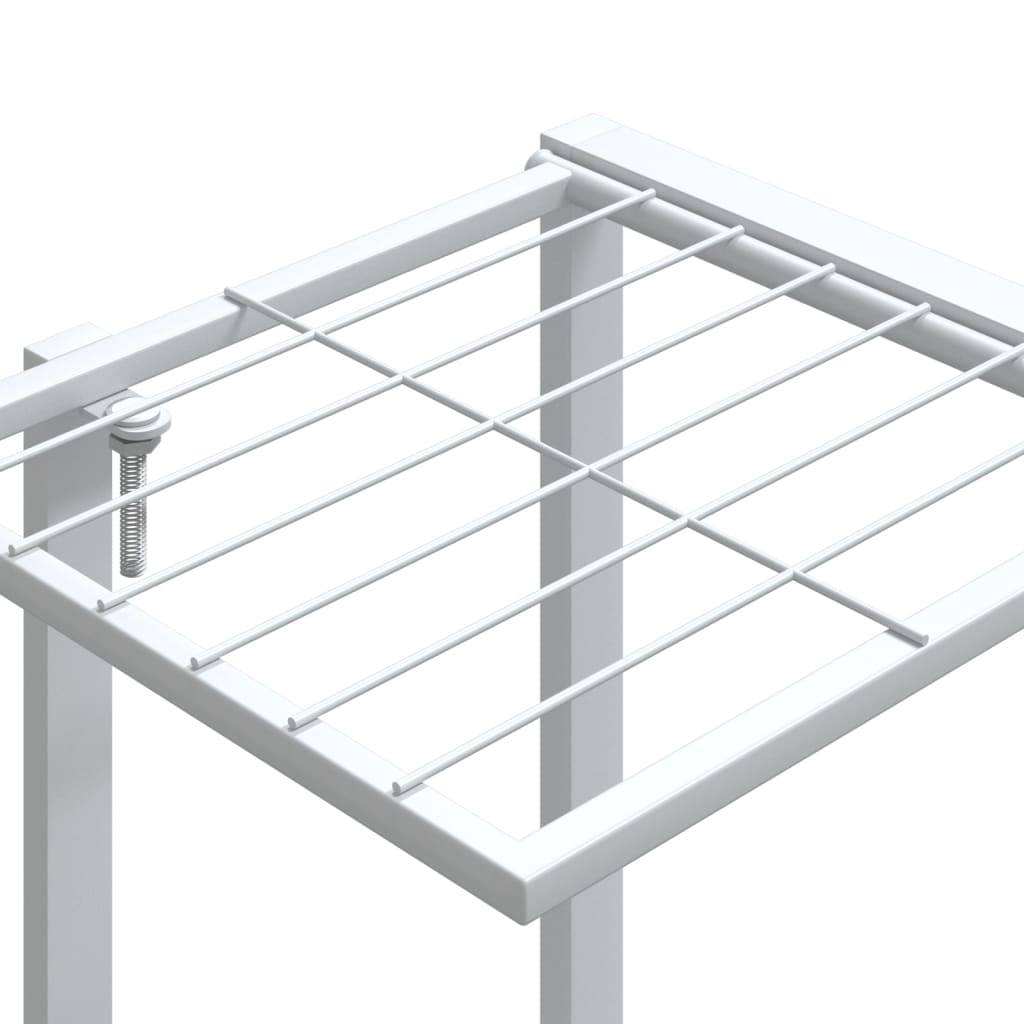 Porte-pots roulant en Fer Grande capacité pour Terrasse et Balcon Blanc 94.5x24.5x91.5 cm – ComfortXL Outdoor Living - Image 6