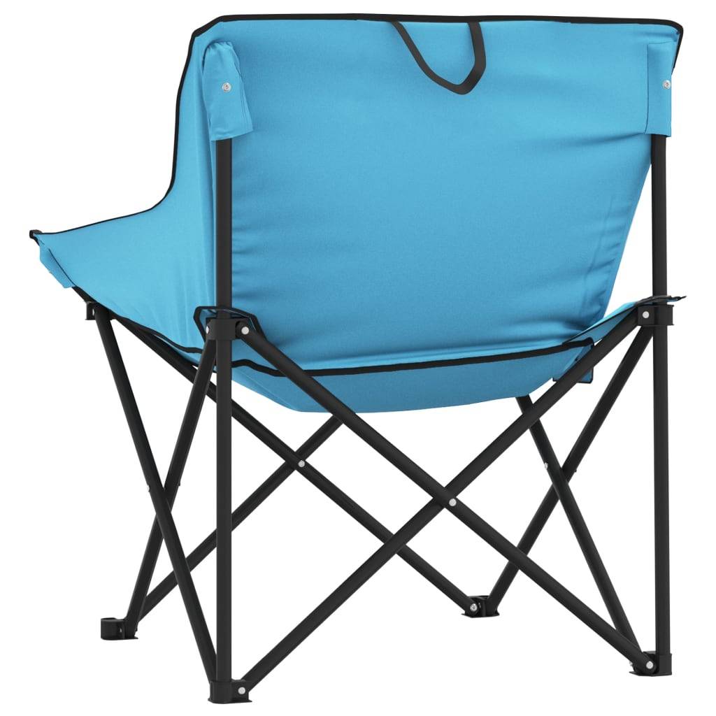 Lot de 2 Chaise de jardin | Chaise de camping avec poche pliable bleu vif - Image 8
