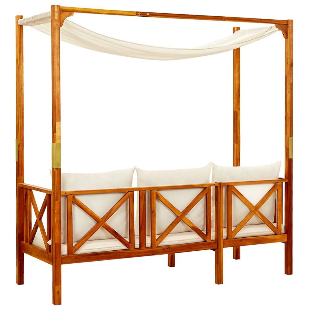 Maison Chic - Banc de jardin - Banc d'extérieur - Banquette avec table et repose-pieds Bois d'acacia solide-JU13974 - Image 3