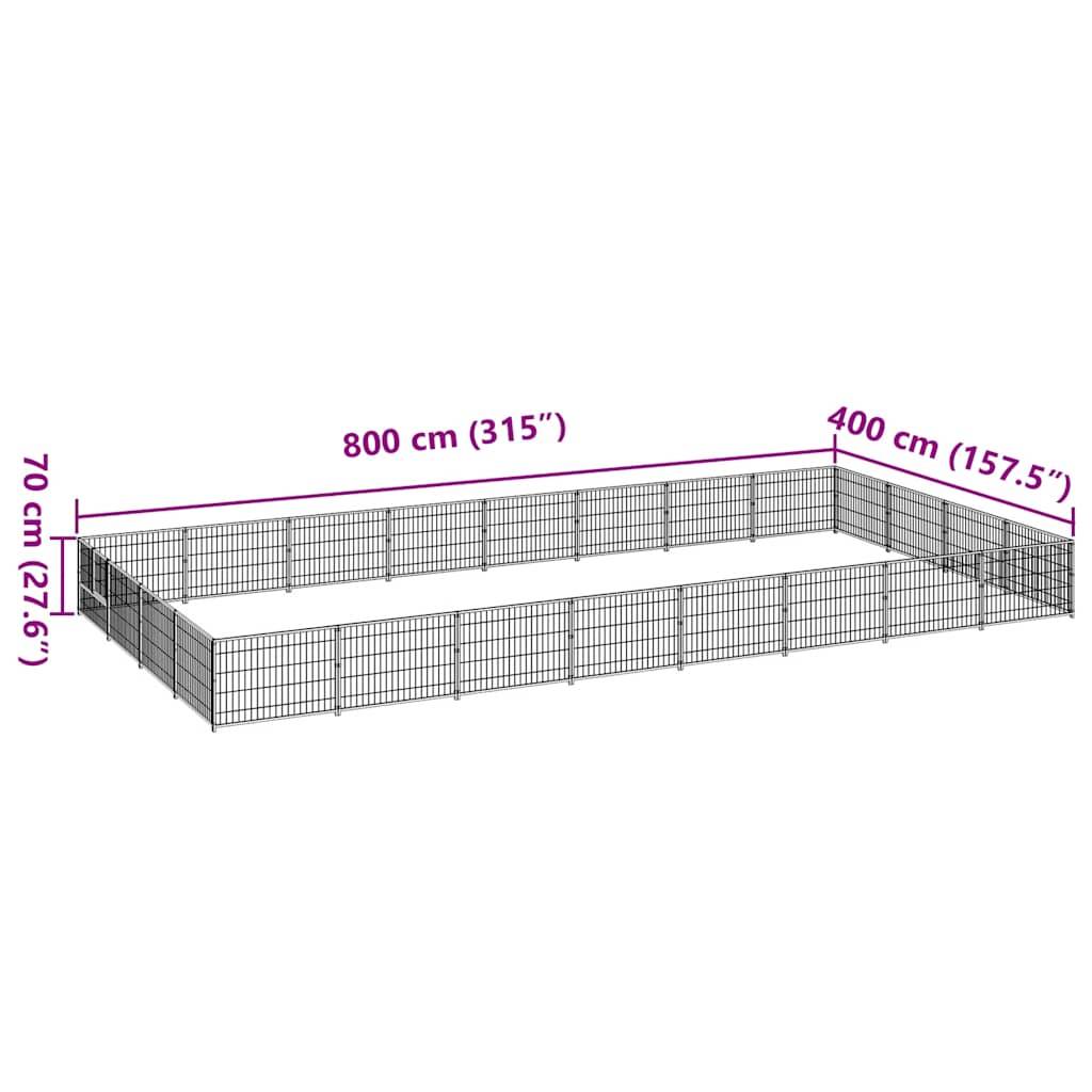 Vidaxl - Chenil Argenté 32 m² Acier vidaXL 3082154 - Image 3