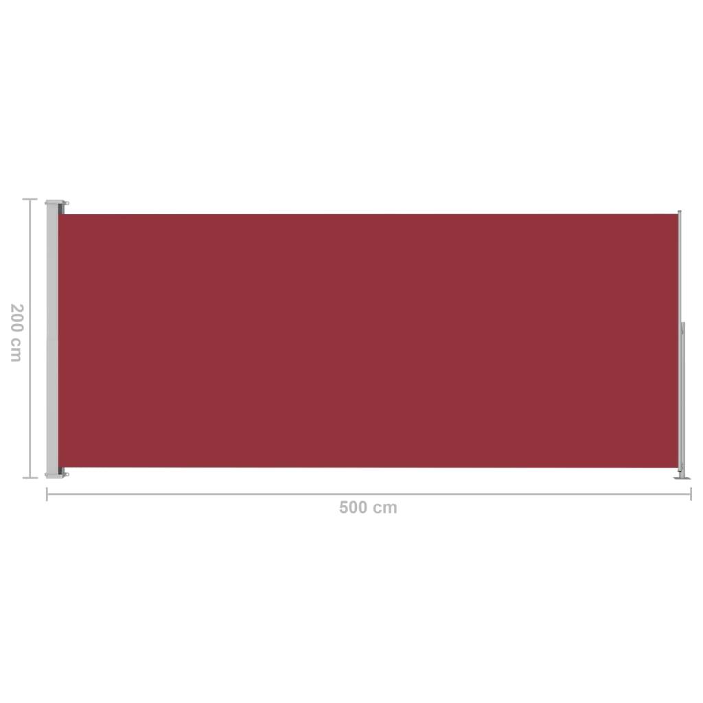 Store Banne - Auvent latéral rétractable de patio 200x500 cm Rouge - MEUBLE PRO - Image 7