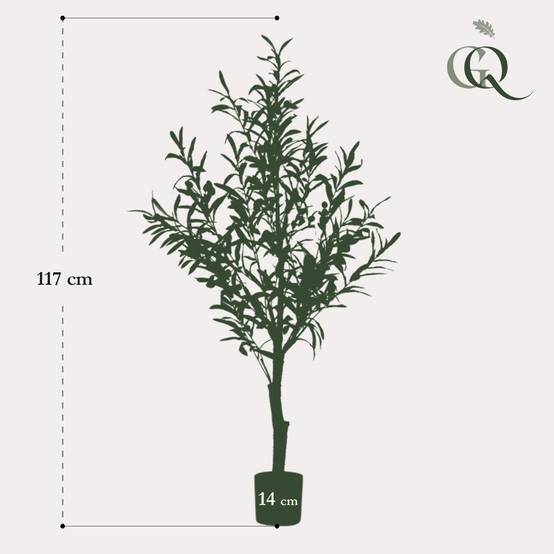 Olivier Artificiel Olea Europaea Réaliste Intérieur Décoration Zen 117 cm Vert - ComfortXL Green Living - Image 3